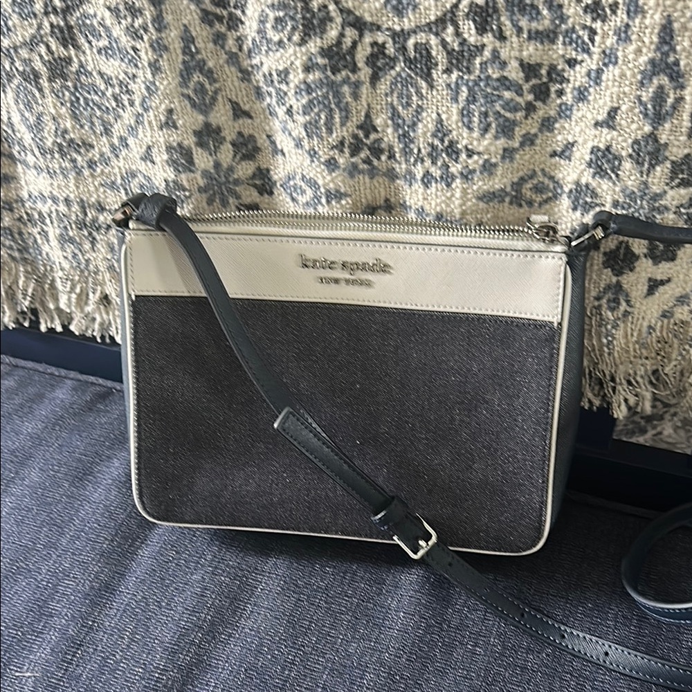 Kate Spade Gray and Cream Crossbody Bag